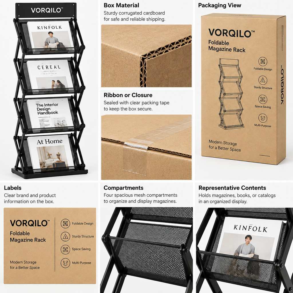 VORQILO™ Foldable Magazine Rack image 6