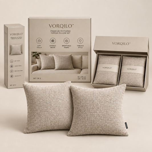 VORQILO™ Premium Textured Throw Pillow Set primary image