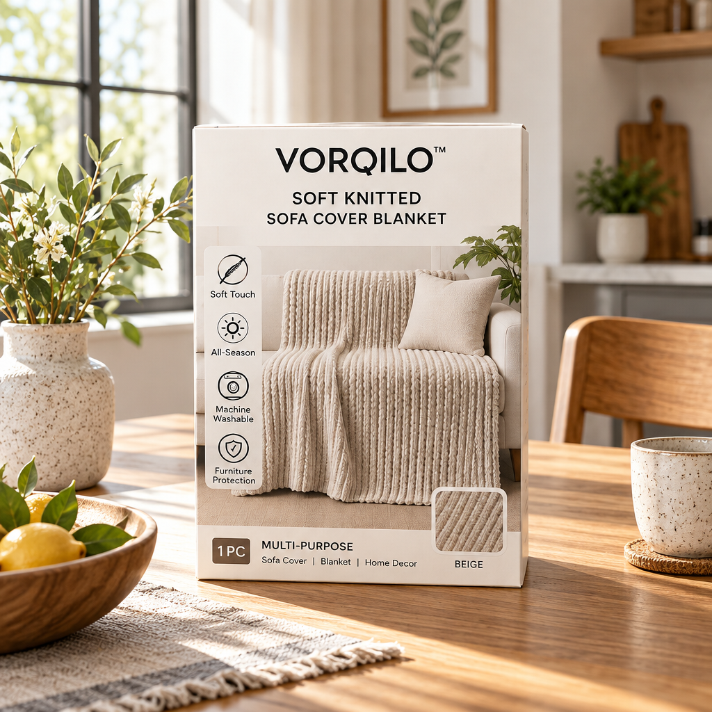 VORQILO™ Soft Knitted Sofa Cover Blanket image 2