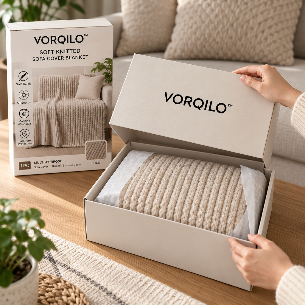 VORQILO™ Soft Knitted Sofa Cover Blanket image 4