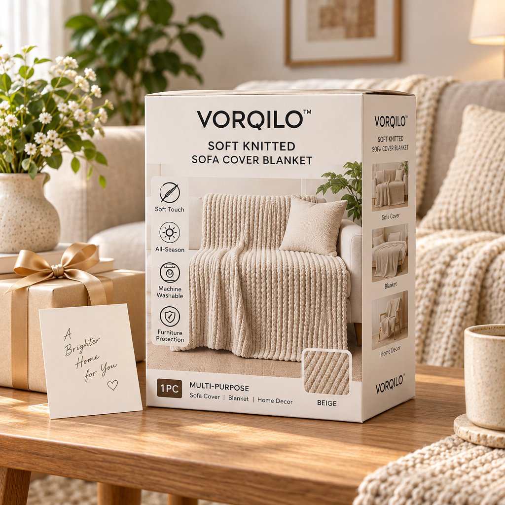 VORQILO™ Soft Knitted Sofa Cover Blanket image 5