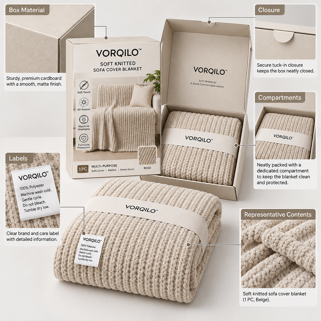 VORQILO™ Soft Knitted Sofa Cover Blanket image 6