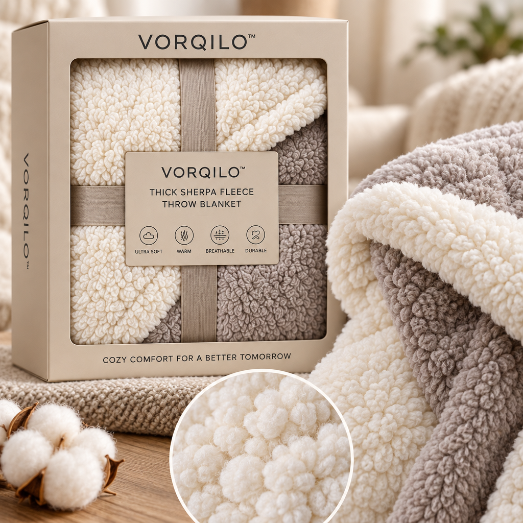 VORQILO™ Thick Sherpa Fleece Throw Blanket image 3