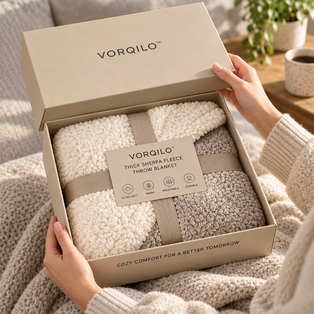 VORQILO™ Thick Sherpa Fleece Throw Blanket image 4