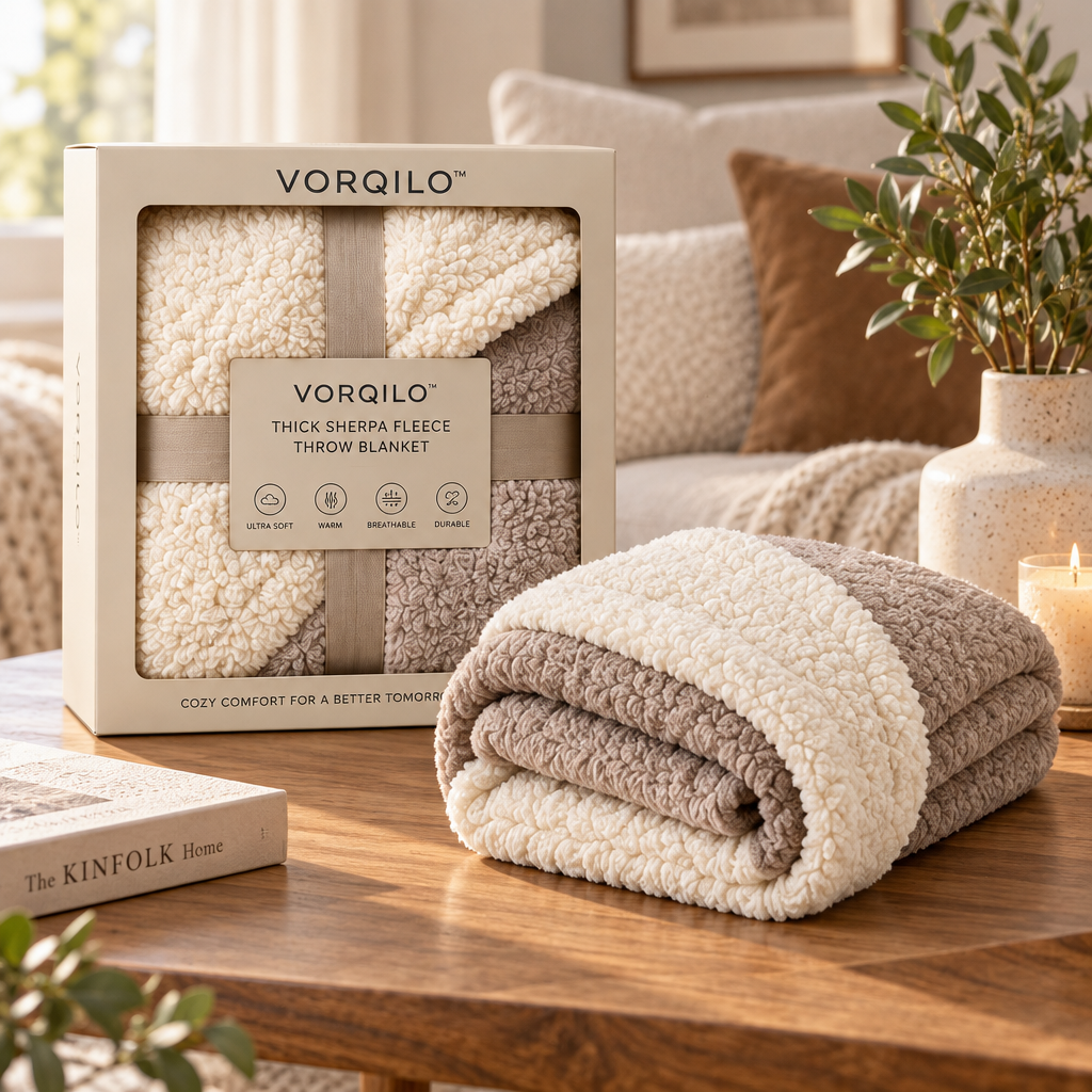 VORQILO™ Thick Sherpa Fleece Throw Blanket image 5