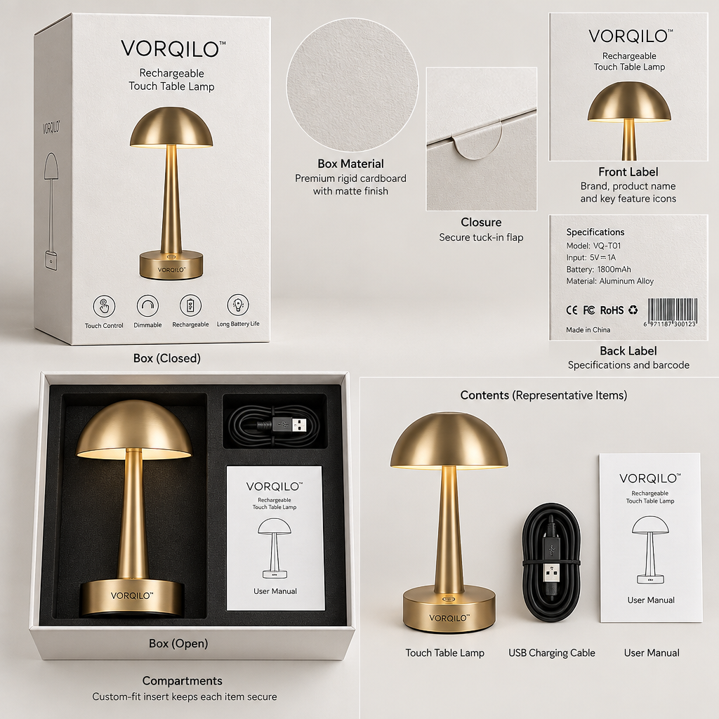 VORQILO™ Rechargeable Touch Table Lamp image 6