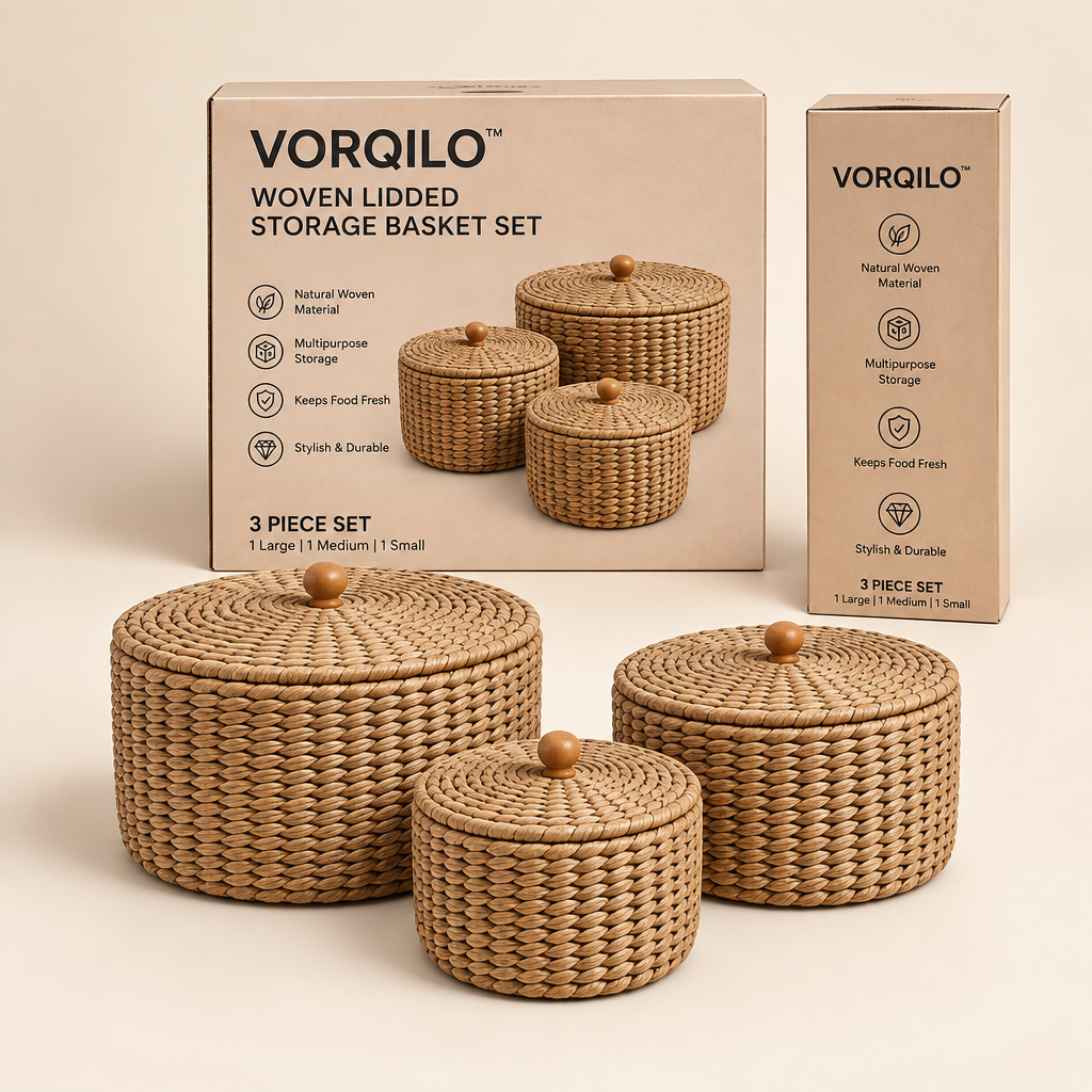 VORQILO™ Woven Lidded Storage Basket Set primary image